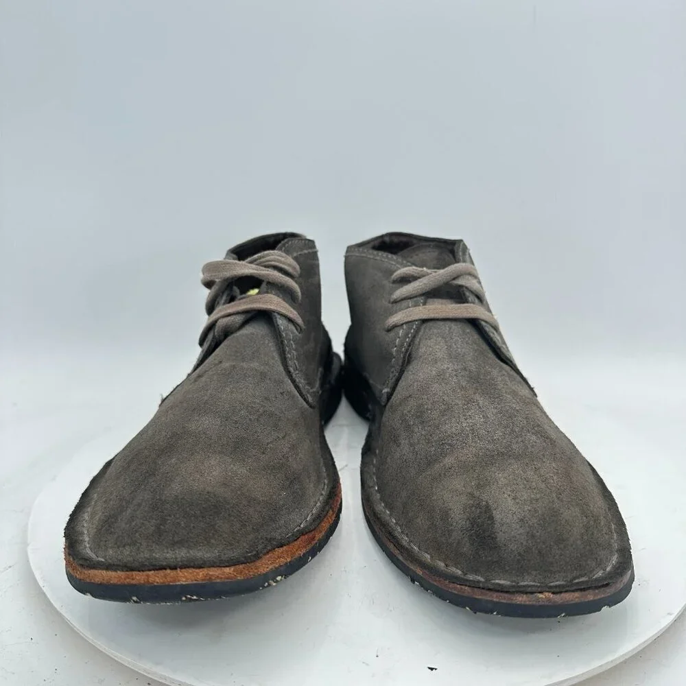 John Varvatos Men Size 9.5M Gray Suede Lace Up Ankle Chukka Boot